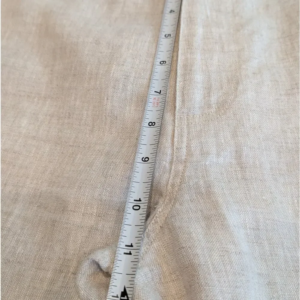 Reformation Freddie High-Rise Straight-Leg Natural 100% Linen Pants, size 2